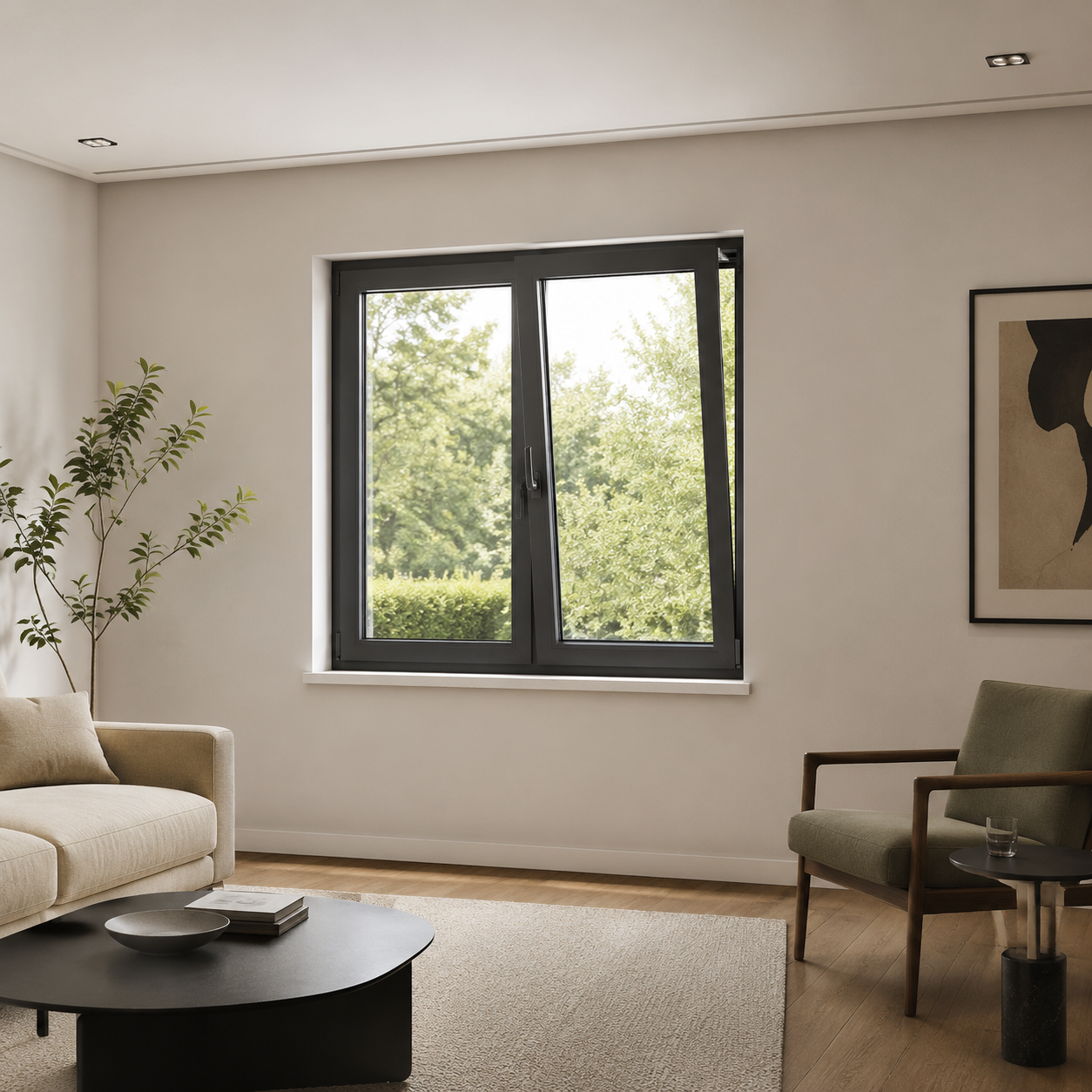 Installed insulated aluminum window